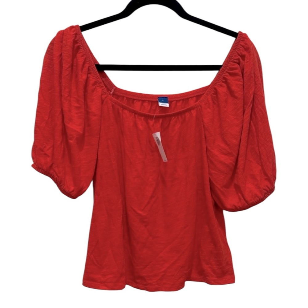 Old Navy Vibrant Red Puff Sleeve T-Shirt Women’s Large